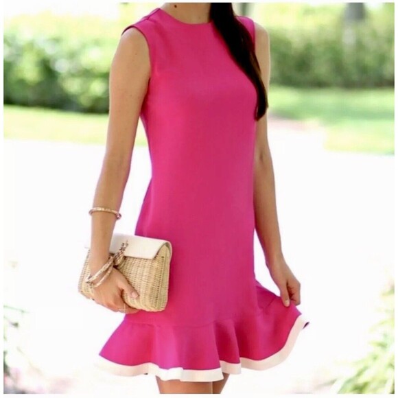 Victoria Beckham for Target 2X Pink Mini Dress White Trim Mod NWT - Picture 1 of 12